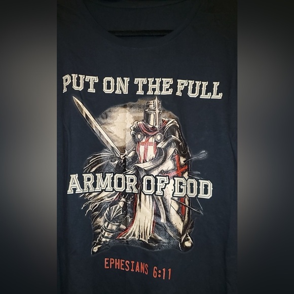 Put On The Full Armor Of God Christian Religious Quote T-Shirt Sz: 2XL NWOT - Picture 4 of 7
